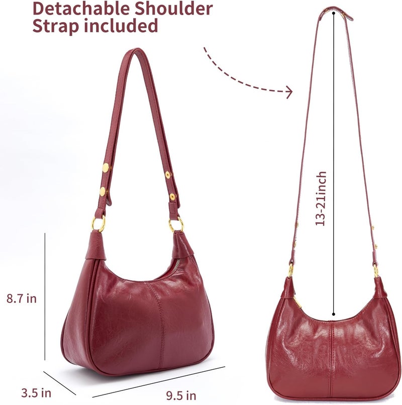 celestina Shoulder Bags for Women Small Hobo Bags Crescent Shaped Cute Retro Tote Handbag Mini Clutch Purse with Zipper Closure - Image 3